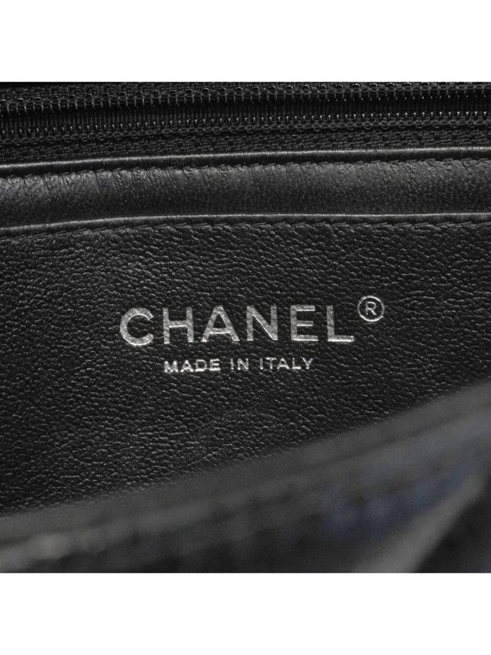 Chanel Shoulder Bag Mini Quilted Caviar Leather Black Silver